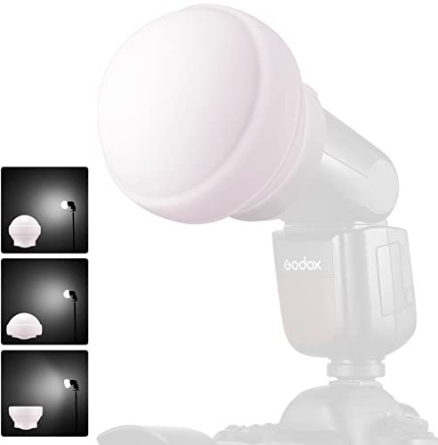 Godox AK-R22 Diffusion Dome,Zusammenklappbarer Lichtformer aus Silikonmaterial,für Rundkopfblitze Godox AD100PRO,AD200PRO (mit H200R),Diffusionskuppel für V1 Kamerablitzserie
