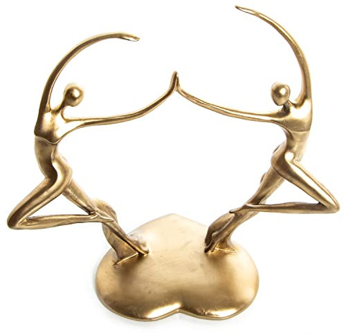 Logbuch-Verlag tanzendes Liebespaar Skulptur goldfarben 30 cm Dekofigur Tänzer Herz Geschenk Hochzeit Valentinstag Liebe