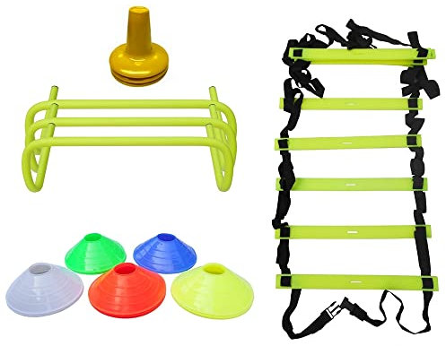 Woodworm Cricket Coaches Training/Fitness/Agility Set with Ladder, Tees, Cones and Hurdles