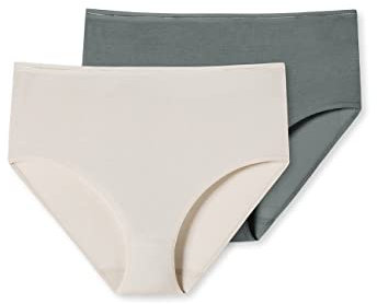 Schiesser Damen 2 PACK Midi Slip Unterwäsche - Modal Essentials, Mehrfarbig Khaki_179226, 36