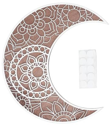 Decoración de pared de fase lunar, decoración de pared de luna de madera, decoración de arte de pared de estilo bohemio nórdico de fase lunar para el hogar y la oficina(#2)