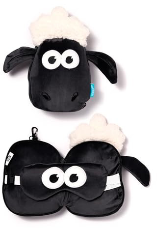 Reisekissen mit Maske Relaxeazzz - Shaun, Leben eines Schafs