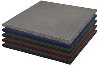 JARDIN202 Professionelle Massivgummifliesen | 50 x 50 cm | speziell für Fitnessstudios und Wettkämpfe | Fitness | 15 mm - Packung mit 2 Stück (schwarz)