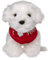Uni-Toys - Malteser mit Halstuch I Love You - 26 cm (Länge) - Plüsch-Hund - Plüschtier, Kuscheltier