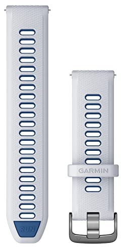 Garmin Cinturino Originale, 22mm, Sgancio rapido, Silicone, Whitestone & Blue (stile Forerunner 265)