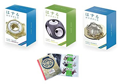GICO Cast Huzzle Puzzle Set No.14 Valve, Dice, Planet - SG 3,4 + Cast Huzzle Produktflyer -No.14