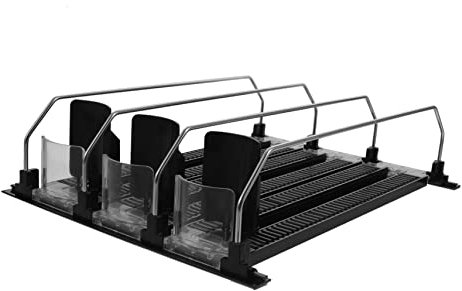 PLAFOPE 3pcs Drink Organizer for Refrigerator Self-Pushing Pusher Glide ABS Material Baffle Arc for Canned Beverages Easy to Install Water Bottle Organizer for Cabinet 300-310mm