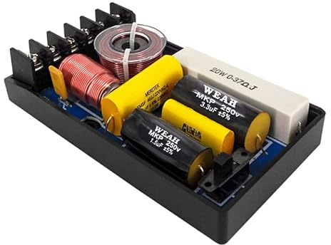 HOOCI 2 STÜCKE 2-Wege-200-W-DIY-Filterschaltung, Frequenzteiler, Heimkino, Kfz-Lautsprecher, MKP, HiFi-Stereo-Audio-Crossover-Filter