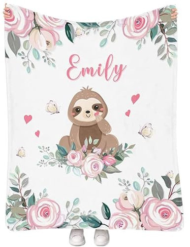 ZQYMM Personalisierte Kuscheldecke Baby Name Decke Babydecke Flanell-Decke mit dem Namen und Geburtsdatum Ihres Kindes Geburt jeden kleinen Jungen oder Mädchen