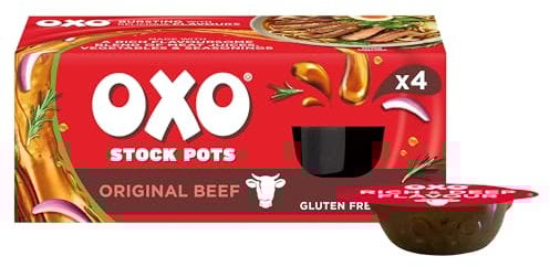 OXO Beef Stock Pots – Original Recipe, Rich, Flavourful Stock For Cooking, Soups & Stews, 10 Packs of 4 x 20g (40 Pots Total)