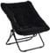 SESHINELL Comfy Saucer Chair, Oversized Foldable Faux Fur Lounge Chair Reading Chair with Metal Frame Moon Lazy Chair Accent Chair for Bedroom, Living Room, Dorm Rooms, Black