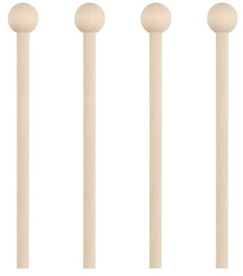 Maillets de Percussion en Bois Premium pour Marimba, Glockenspiel, Xylophone et Carillons, Ensemble de 4 Baguettes de Percussion, Durable, Non-Toxique et Confort d'Utilisation