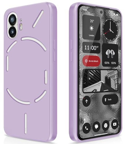GiiYoon Coque pour Nothing Phone 2 Case en Silicone, Etui de Protection Antichoc Etui Housse Silicone Ultra-Mince avec Couche Intérieure en Fibre et Protection pour Caméra, Violet