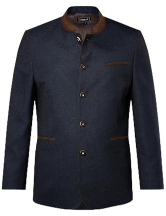 Men Plus Hommes Grandes Tailles L-8XL Veste Men+ Esprit Janker Bavarois, Aspect Lin, col légèrement Montant - Jusqu'au 74 Bleu Marine 58 831435130-58