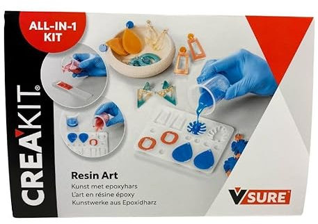 V-SURE CREAKIT Resin Art – S – All-in-One Kit mit Epoxidharz für Oorbellen