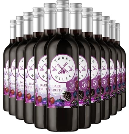 Three Mills | Dark Fruits Fruit Fusion Wine British Made 5% ABV | 12 x 75cl