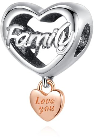 Rimgoris 925 Charm In Argento Sterling Per Donne Bracciali Collana Famiglia Love You Cuore San Valentino Compleanno Festa Della Mamma Charms Per Donne