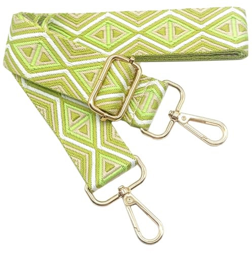 Tracolla Regolabile Colorata per Borse Donna Beige Verde lime, 80-130cm Cinghia della Borsa con Gold Moschettone, Durevole per Crossbody Borsa, Chitarra, Borse Moderne Accessori, 3.8cm, 1204