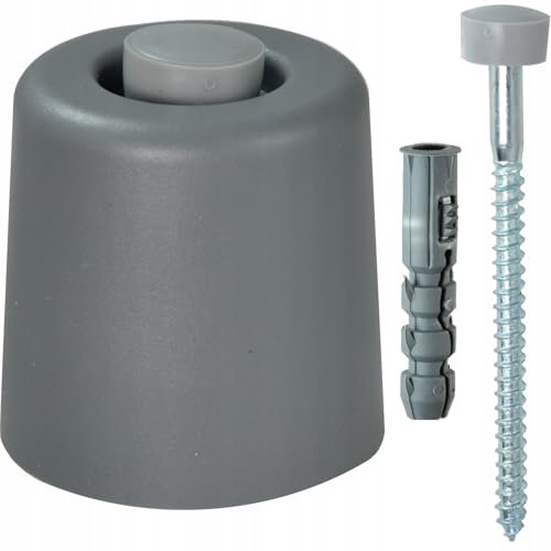 ALSTEN TECH Türstopper 43x42 mm aus Gummi Bodenmontage oder Wandmontage Robuster Gummistopper Wetterfester Boden Stopper Torstopper aus Vollgummi der Schutz Gegen Anschlagende Türen, grau