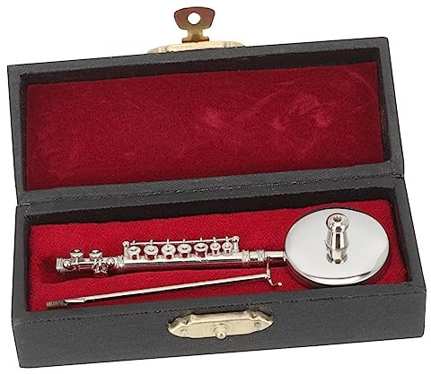 Garneck Spielzeug Querflöte 3 Sets Flötenmodell Miniaturflöte Mini Musikinstrument Puppenhaus Musikinstrumentenmodell Musikspielzeug Miniaturen Simuliertes Flötenspielzeug Mini Spielzeug Silber