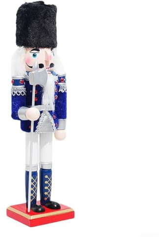 Bambola schiaccianoci classica in legno coltivata con un'elegante altezza di 28 cm (B)