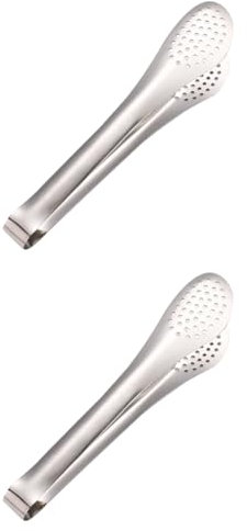 2pcs Food Tongs Stainless Steel ice Cube Tongs Kitchen Tongs Asparagus Tongs Sausage Tongs Fish Tongs Pasta Tongs BBQ Tongs Grill Steak Cooking Accessories Food Clip Buffet Stainless Steel