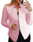Blazer court pour femme, cardigan zippé pour femme, couleur unie, veste décontractée avec fermeture éclair, style vêtements d'extérieur élégants, petite veste à col de travail, blazer grande taille,
