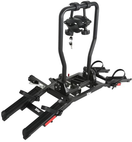 Sport X Hitch Fahrradträger, Anhängerkupplung Fahrrad-Autoträger für 2 Fahrräder, Anti-Wackel-Verriegelung, neigbar, klappbarer Fahrradträger mit 1,4/2-Zoll-Empfänger für Autos, SUVs, LKWs