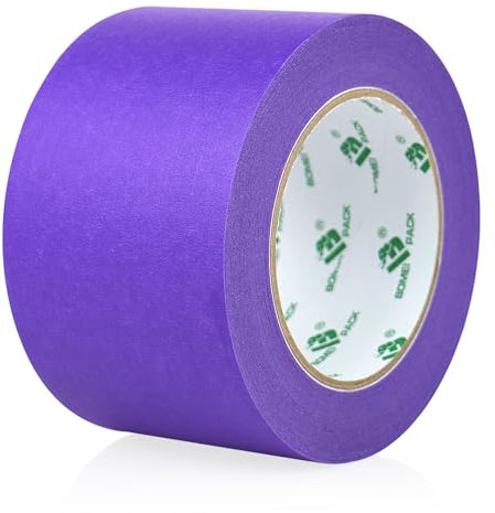 BOMEI PACK Lila 75 mm x 50 m Abdeckband für mehrere Oberflächen für Streicharbeiten, Malerband, 1 Roll 75mm breites Maler-Abdeckband