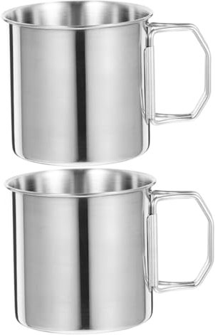 Toyvian 2pezzi Tazza in Metallo Per Caffè Tazza Portatile Con Per e Bevande Tè Per All in Inossidabile