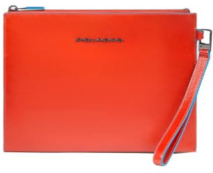 PIQUADRO - Pochette Porta Tablet Mini in Pelle Blue Square - Uomo - Rame | Tasche interne, Piccoli device, Ufficio, Trasferte , Cinturino da polso