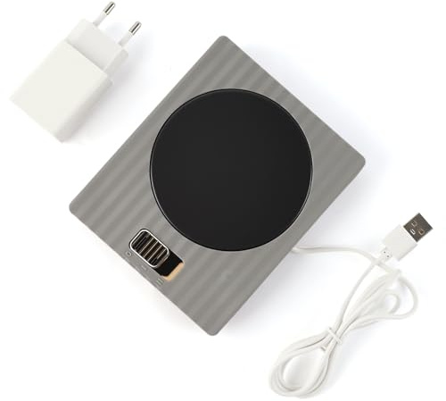 Chingde Tragbar Tassenwärmer USB Elektrischer Kaffeewärmer, Kaffeetassenwärmer, Getränkewärmer, Candle Warmer, für Milch, Kaffee, Tee, Kakao (Grau)