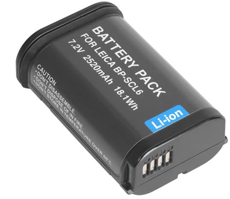 BP-SCL6, 2520 mAh, Ersatzakku, kompatibel mit Leica Q2, Q3, 43, SL3, SL2s, 1 Stück