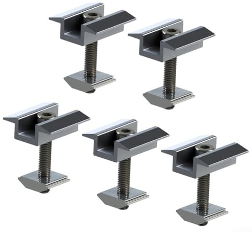 Lot de 5 supports de montage solaires en alliage d'aluminium pour panneaux solaires avec construction et orientation du panneau réglable (30 mm)
