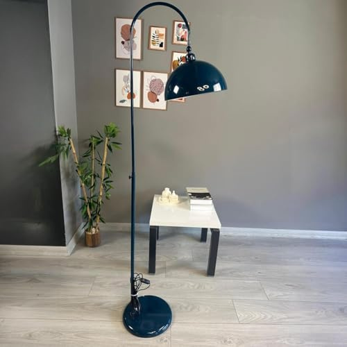 bamyum Gorkiede Metall, Moderne, Stehlampe Wohnzimmer, Schlafzimmer, Kinderzimmer mit E27 Fassung, 30 cm Breit, verstellbarer Lampenschirm, Stehleuchte mit Dimmer, Meergrün