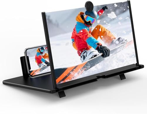 Chililon 18 Inch Phone Screen Magnifier, HD Foldable Portable Screen Amplifier with Stand for Movies & Gaming, Universal Smartphone Viewer Gift for Men