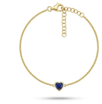 Suzan Gold® 925 Sterling Silber Armband Damen blaues Herz Zirkonia filigran elegant wasserfest nickelfrei Geschenk Blue Heart Bracelet hochwertig