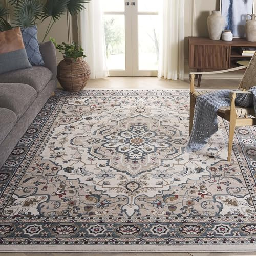 SAFAVIEH Traditionell Teppich für Wohnzimmer, Esszimmer, Schlafzimmer - Lyndhurst Collection, Kurzer Flor, Cream and Beige, 240 x 300 cm