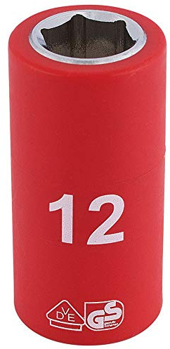 Draper Fully Insulated VDE Socket, 3/8 Sq. Dr., 12mm 31615