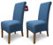 SCHEFFLER-Home Emma Baumwolle 2X Set Stuhlhussen Stretch Emma elastische Stuhlhussen 2er Set Blau Stuhlhussen Baumwolle als Stuhlabdeckung Stuhlhussen Stuhl Hussen Stretch als Stuhlüberzug