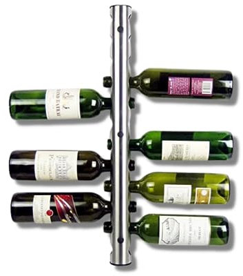 Wall Mounted Wine Rack, Wine Holder Stainless Steel Tubular Wine Rack Wall-Mounted Wine Holder Wine Shelves Home Kitchen Decoration for Home Kitchens Bars and Restaurants (12 Holes)
