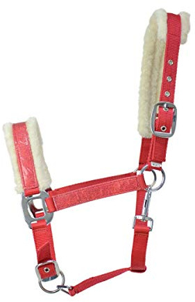 Hy Equestrian Christmas Headcollar Festive Faud Fur Glitter Horse Adjustable New