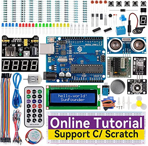 SUNFOUNDER UNO R3 Project - Kit de iniciación Completo Compatible con Arduino IDE, 25 tutoriales incluidos