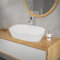 ECD Germany Waschbecken Waschtisch 605x380x140 mm aus Keramik Oval Weiß - Aufsatzbecken Aufsatzwaschbecken Handwaschbecken Aufsatzwaschtisch Spülbecken Becken Wasserfall Waschschale Waschschüssel