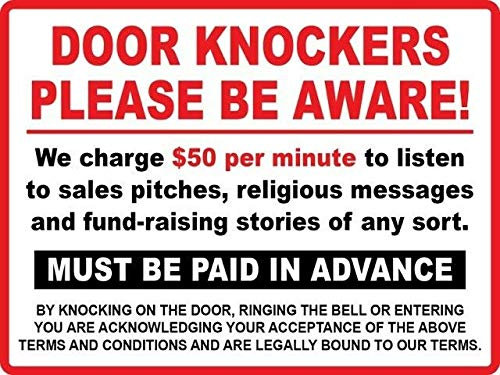 BOEYC Door Knockers Please Be Aware!,8 X 12 Inch,Tin Sign Nostalgic Metal Sign Home Decor for Culb Bar Cafe…