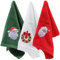 3Pcs Weihnachtshandtuch Dekorative Geschirrtücher Bestickte Urlaub Badetuch Gesichtstuch Geschirrtücher Partybevorzugung Geschenk für Badezimmer Küche (Rot Grün Weiß)
