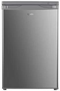 Igenix IG255X Freestanding Under Counter Larder Fridge with 2 Adjustable Glass Shelves, 1 Salad Drawer with Shelf On Top, Reversible Door, 136 Litre Capacity, 55 cm Wide, Inox