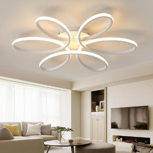 Eurotondisplay Deckenlampe XW809 54cm weiß120W mit Fernbedienung Helligkeit dimmbar warmweiß bis kaltweiß LED Wohnzimmerleuchte Deckenlampe LED Deckenleuchte Schlafzimmerlampe