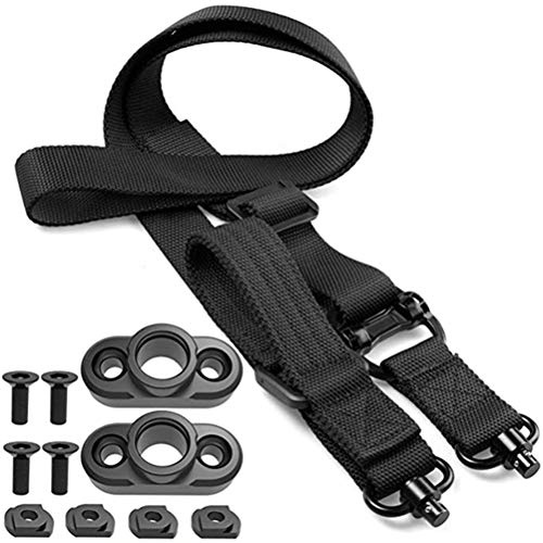 QD Rifle Sling with QD Sling Swivel for Mlok Rail Push Button Quick Release Sling Attachment，Adjustable