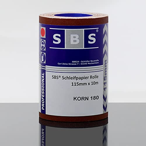 SBS® Schleifpapier Rolle | 115 mm x 10 m | Professional (Korn 180)